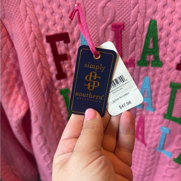 Pink Cable Knit Sweater with Festive Embroidery‎ - Picture 2 of 6